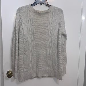 GAP White Cable Knit Sweater Cotton and Wool